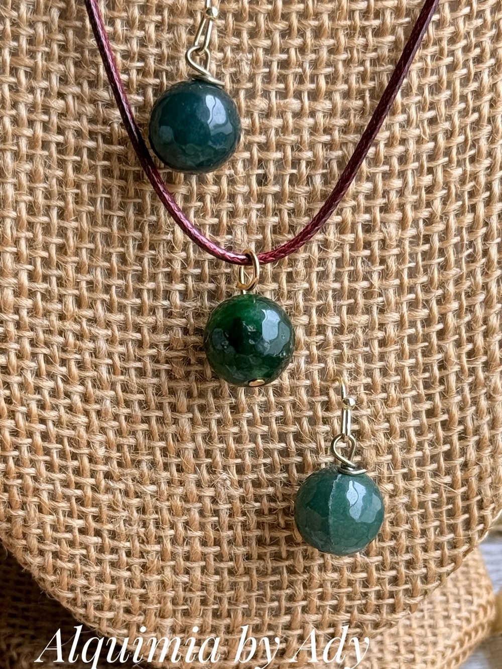 Green Faceted untreated emerald Bead Necklace and Earrings set